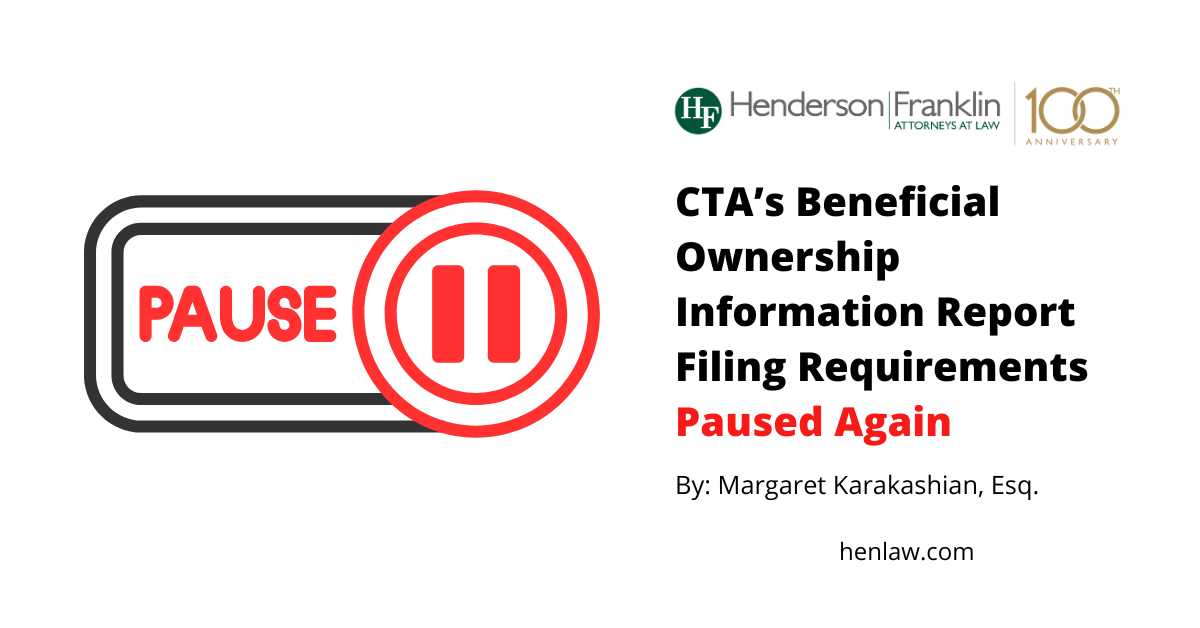 CTA’s Beneficial Ownership Information Report Filing Requirements